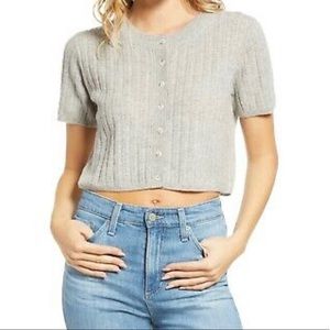 Reformation Germaine Cashmere Cropped Cardigan M